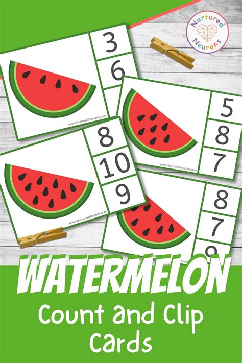 zucchini and watermelon practice cards.